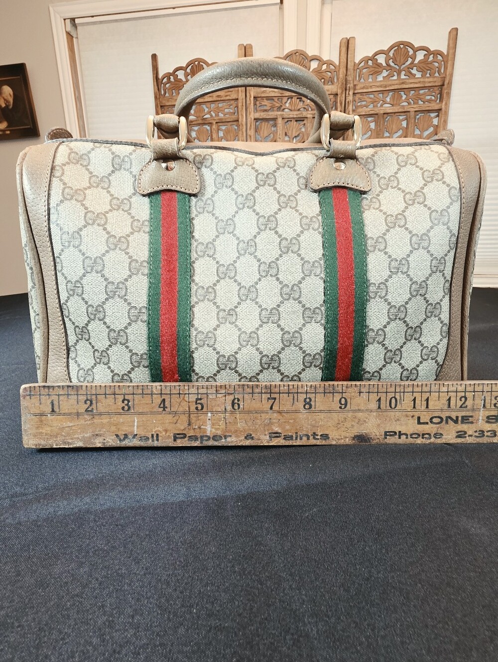 Vintage Italian Gucci Signature GG Canvas Boston Speedy Style. Comes w COA - Picture 16 of 16
